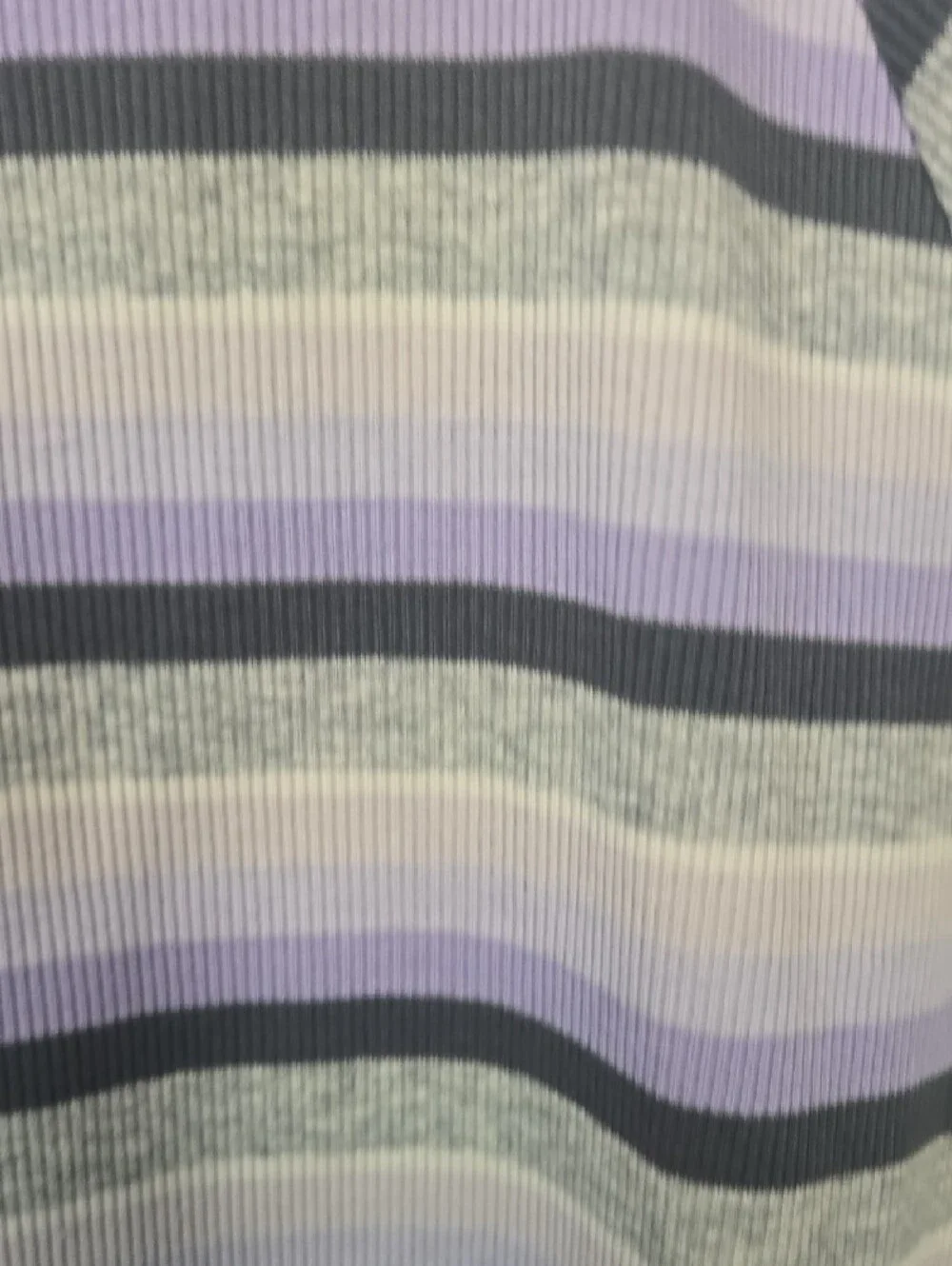 Justice Lavender, Gray & White Striped Crop Top with Front Zip